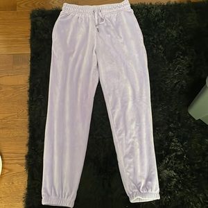 Lavender Velvet drawstring sweatpants